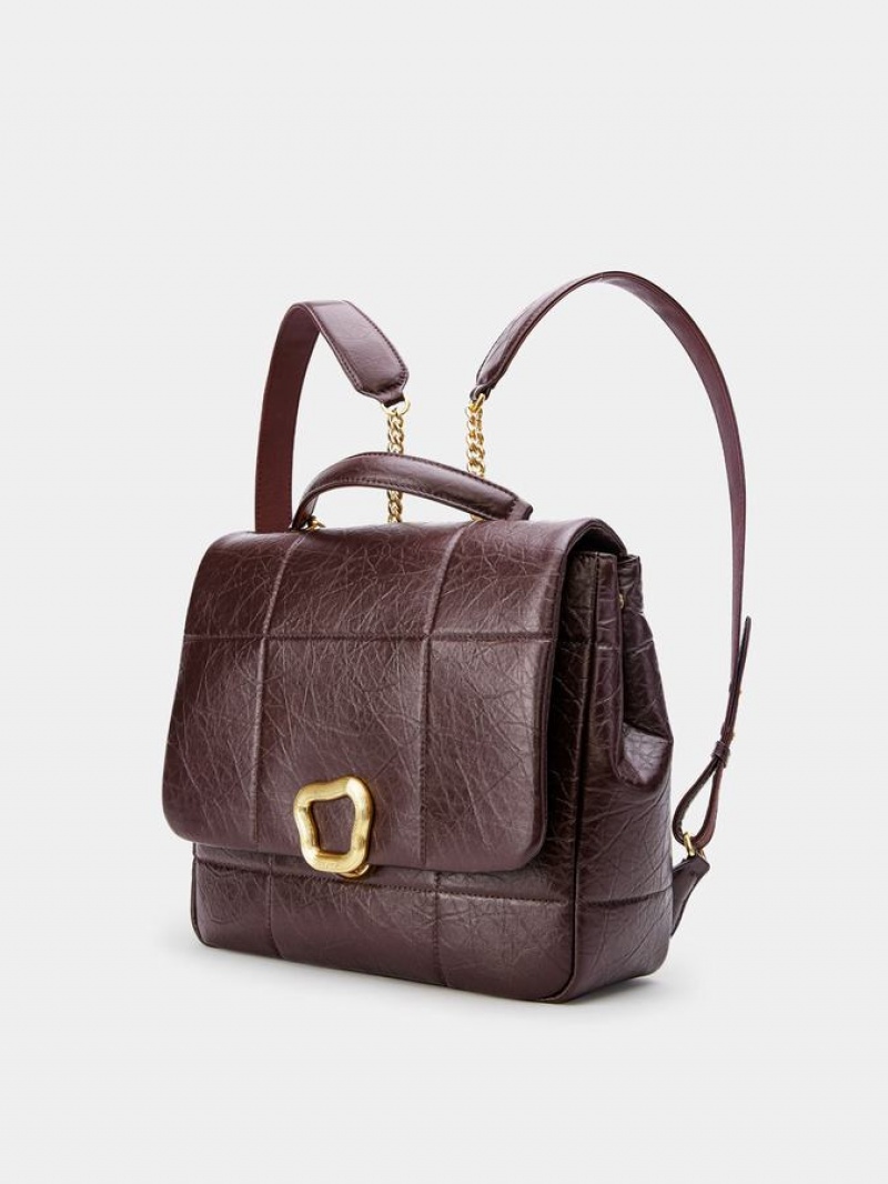 Sac a Dos Songmont Chocolate Medium Femme Rouge Marron | ZWQ8958SV